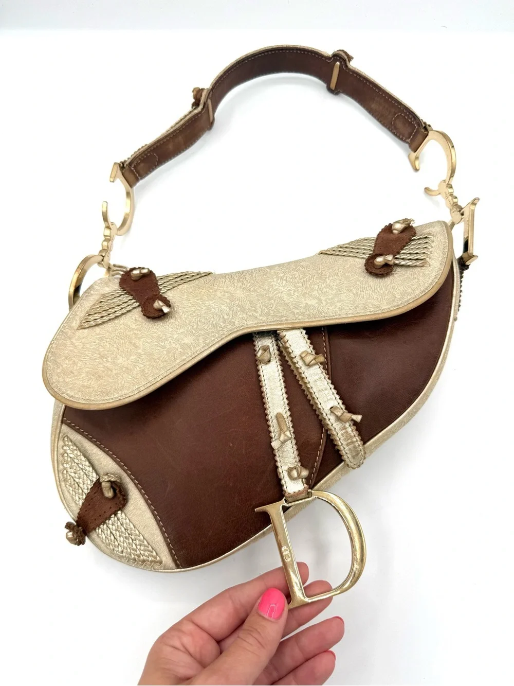 Dior Limited Edition Galliano Western Saddle Bag with 'D' Charm
